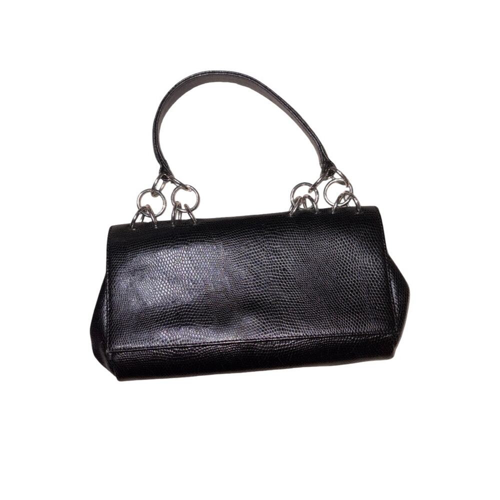 Vintage RODO Made in Italy Black Pebble Leather Handbag Purse